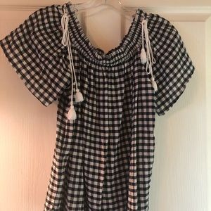 Loft Black/White Gingham Small top
